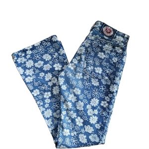 Vintage Paris Blues Flare Floral Jeans